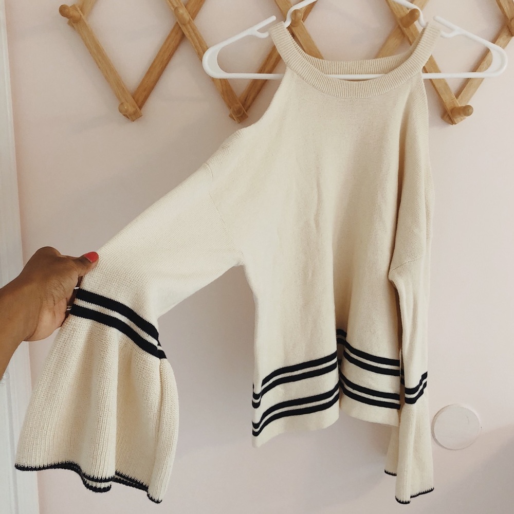 anthropologie | knit cold shoulder sweater